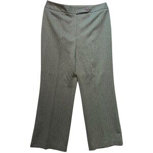 Harve Benard Women's Dress Pants Stretch Size 16 Gray Pinstripe Slash Pockets